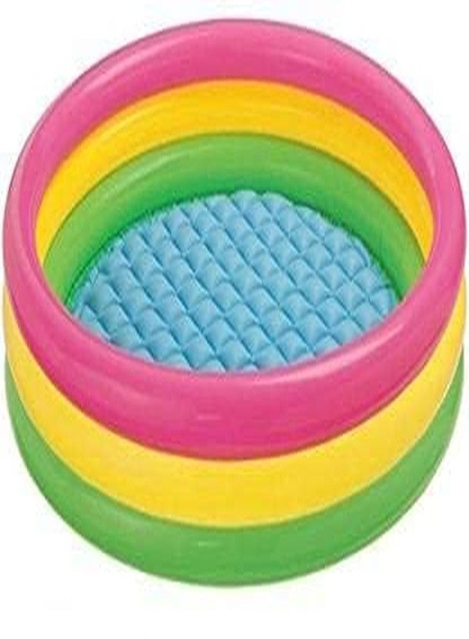 GONIPIMI Swimming Pool for Kids | Inflatable Sunset Glow Round Colourful Ring Baby Pool Portable Baby Bath tub | Indoor & Outdoor Swimming Pool for Kids (Multi Color) (45 inch, 4ft) - Image 2